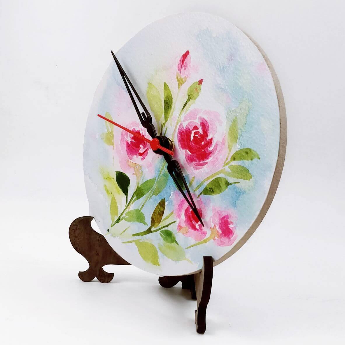 Floral Blast Table Clock - rangreliart
