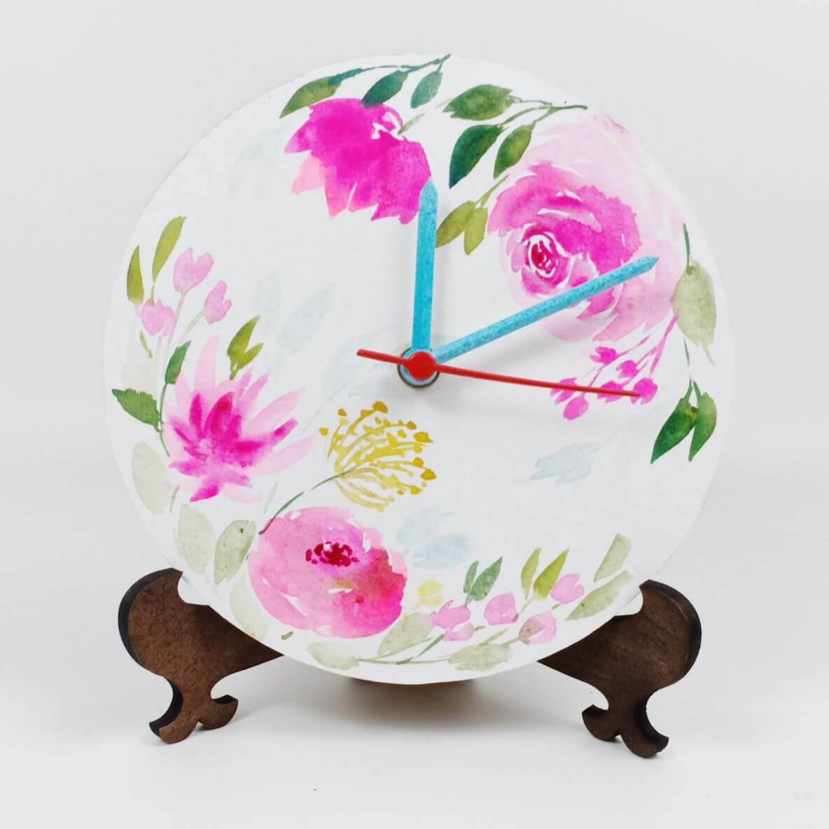 Floral Bliss Table Clock - rangreliart