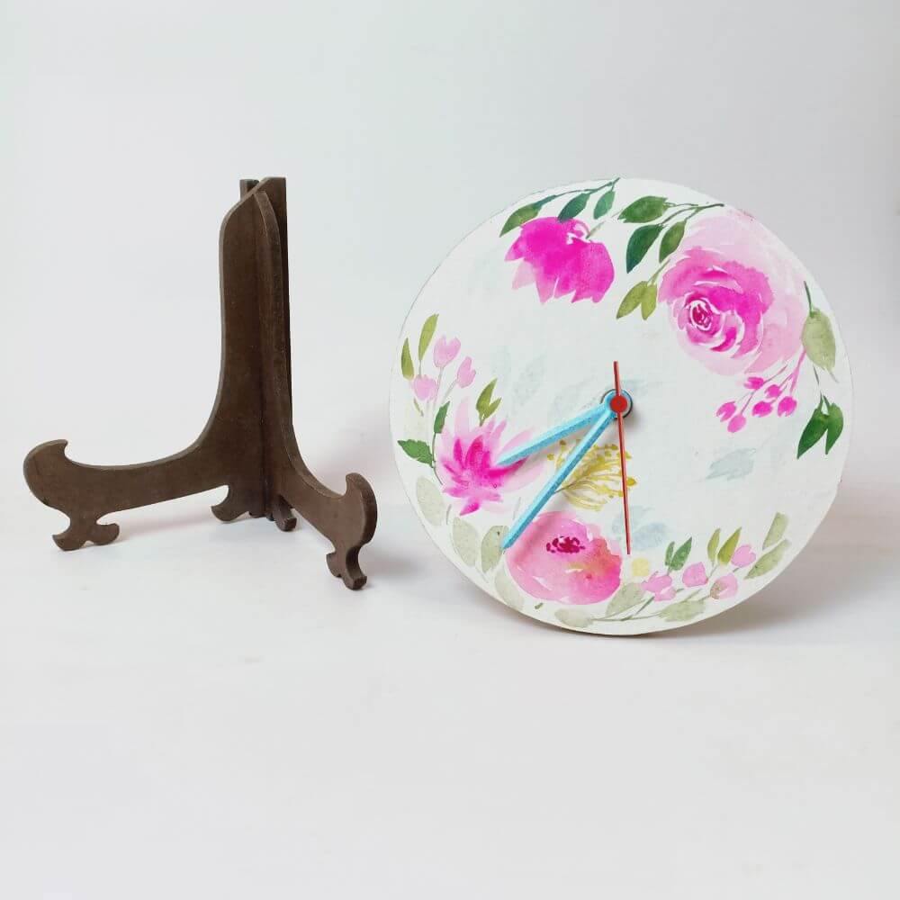 Floral Bliss Table Clock - rangreliart