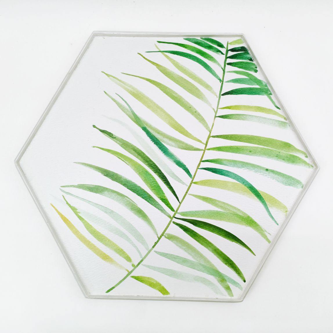 Palm Hand Painted Serving Tray - rangreliart