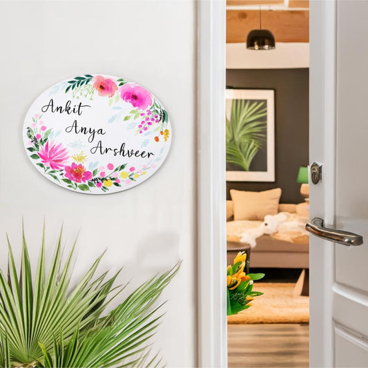 Bloom in Style Handcrafted Floral Nameplate - rangreli