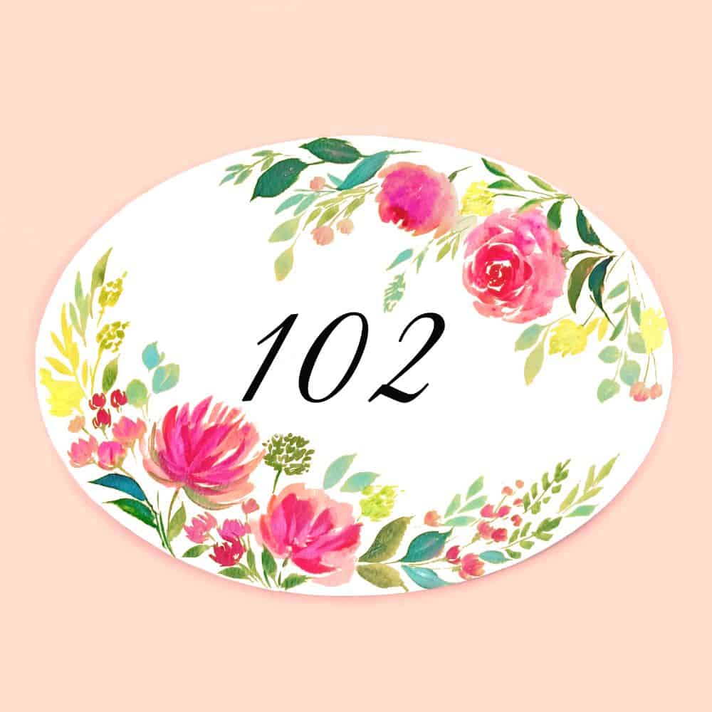 Whispering Blossoms Handpainted Floral Nameplate - Rangreli