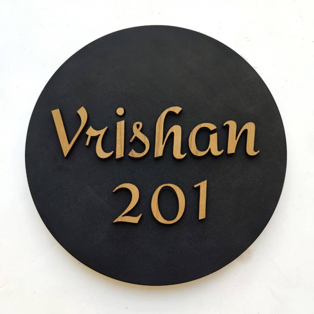 Noble Grey - Modern Minimal Handcrafted Nameplate - rangreli