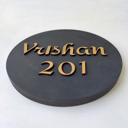 Noble Grey - Modern Minimal Handcrafted Nameplate - rangreli