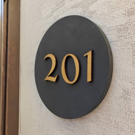 Noble Matt Black - Modern House Number Board