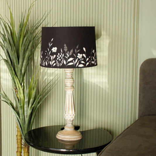 Drum Table Lamp  - Retro Black