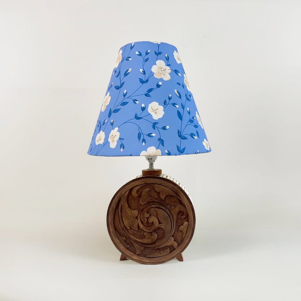 Teyon Blue Floral Lamp