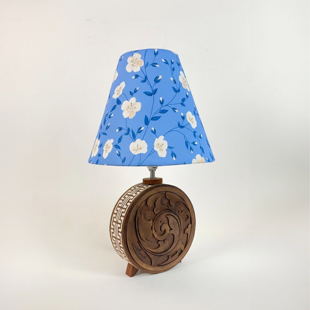 Teyon Blue Floral Lamp