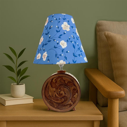 Teyon Blue Floral Lamp