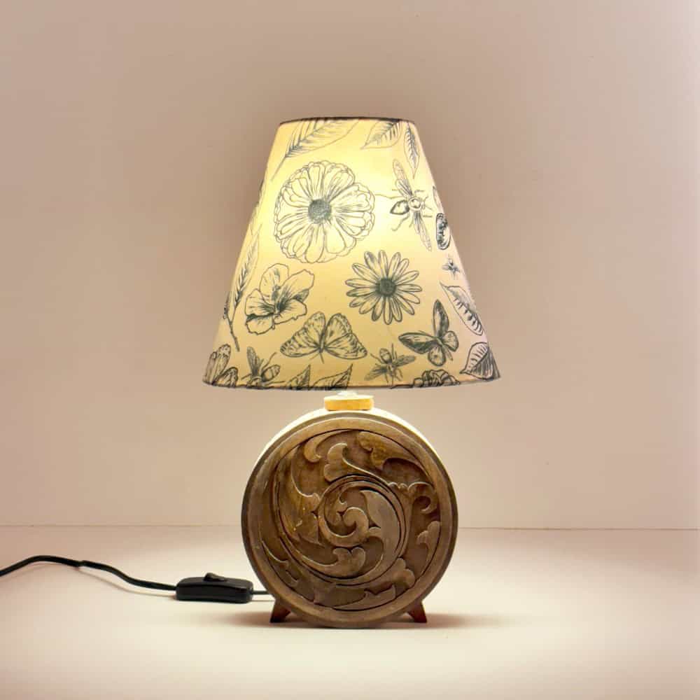 Teyon Blue Floral Lamp