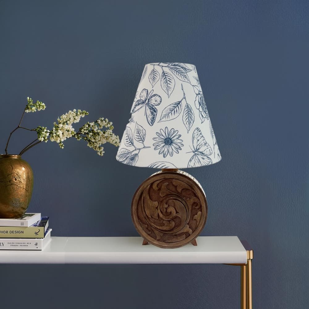 Teyon Blue Floral Lamp