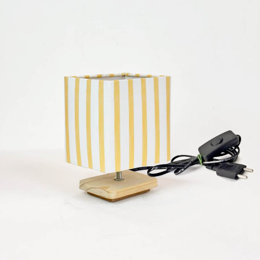 Aura Yellow Striped Table Lamp