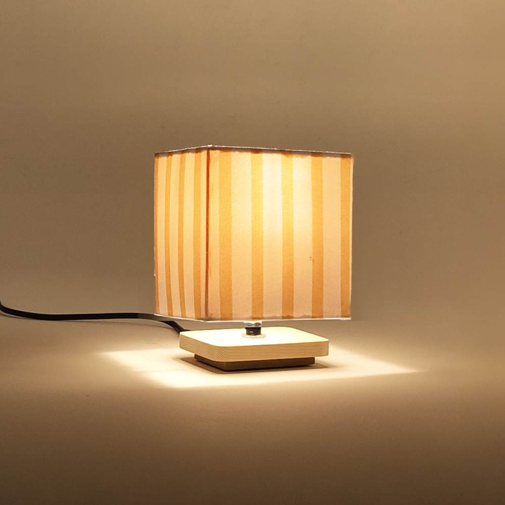 Aura Yellow Striped Table Lamp