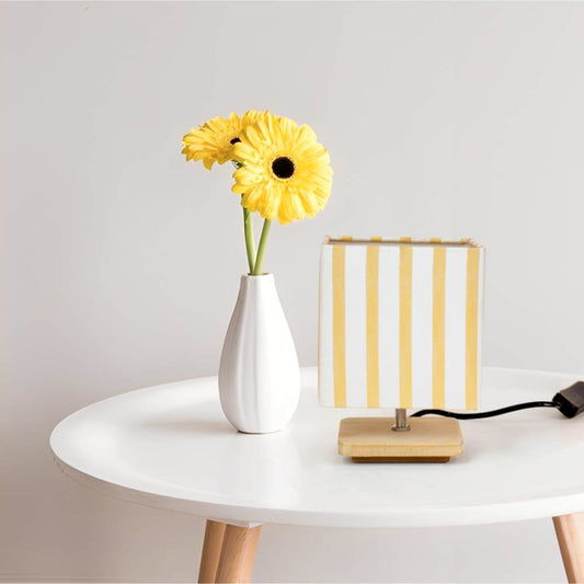 Aura Yellow Striped Table Lamp