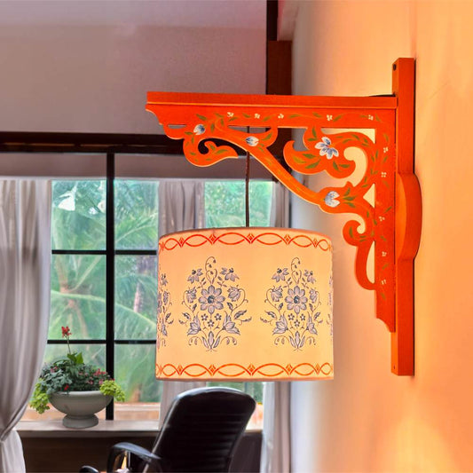 Blue Courtyard Bloom Floral Wall Lamp