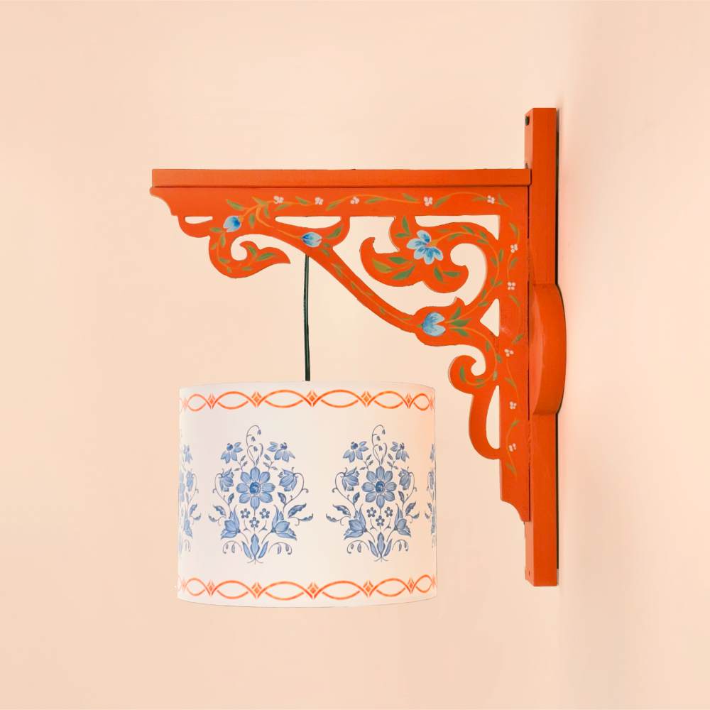 Blue Courtyard Bloom Floral Wall Lamp