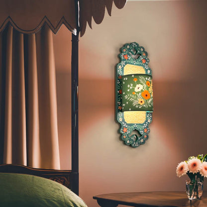 Emerald Meadow Green Floral Wall Lamp