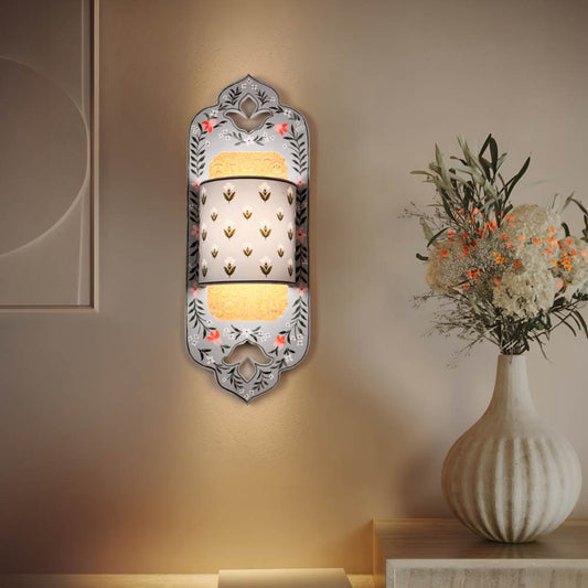 Mist Grey Botanical Wall Lamp