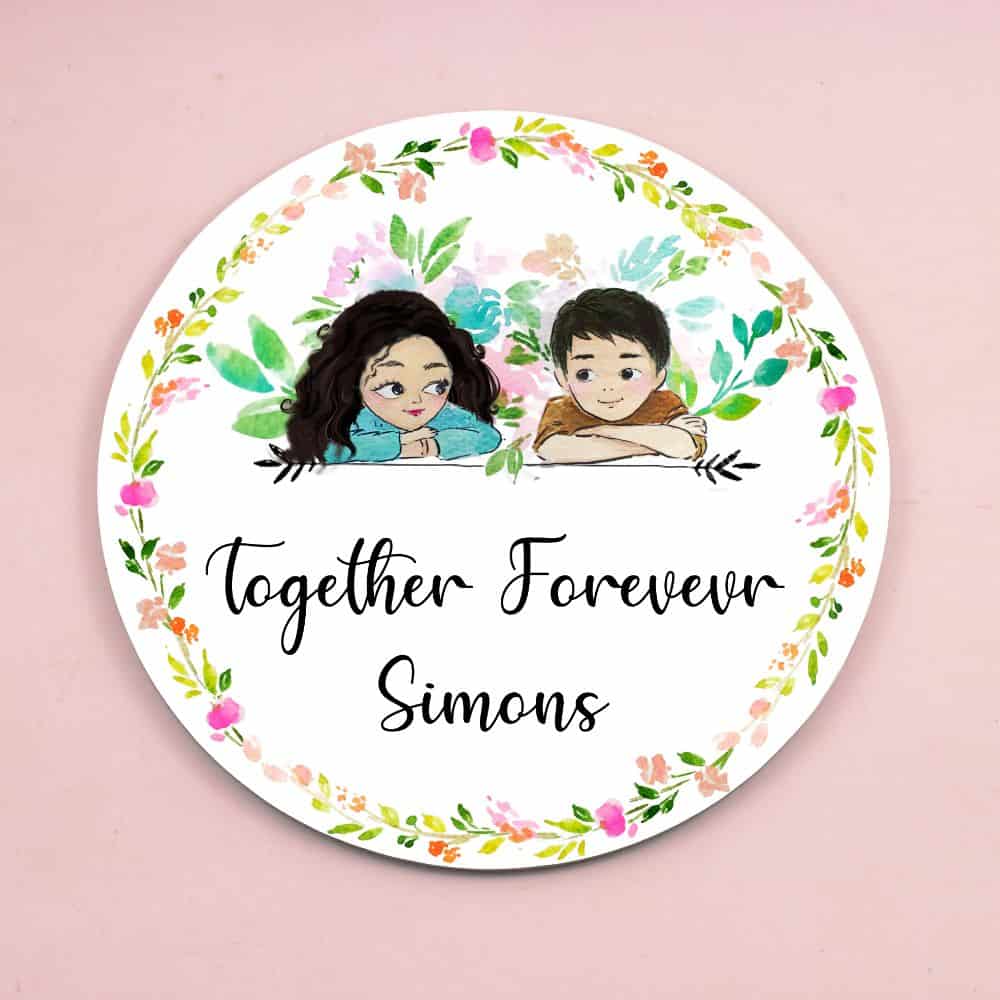 Handpainted Customized Name plate - Couple Name Plate - rangreli