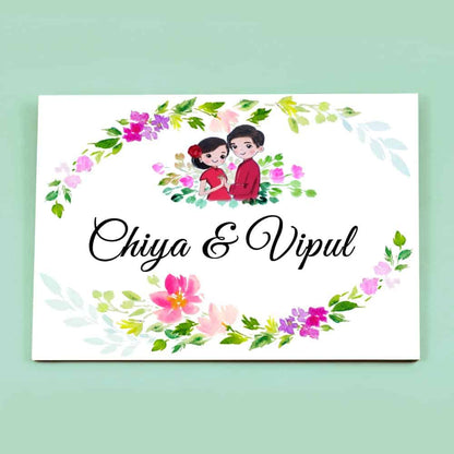 Handpainted Customized Name plate -Dancing Couple Name Plate - rangreli