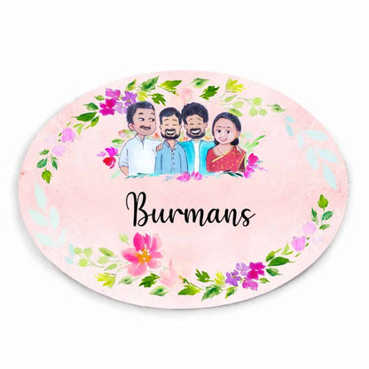 Handpainted Customized Name plate - Family  Name Plate - rangreli