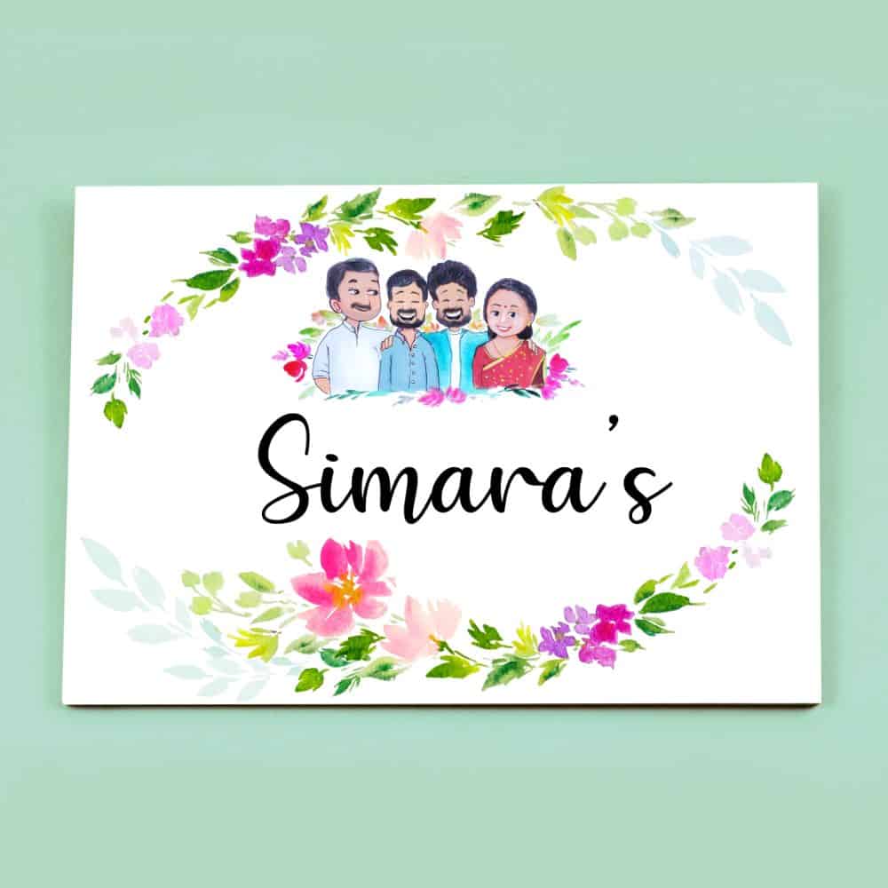 Handpainted Customized Name plate - Family  Name Plate - rangreli