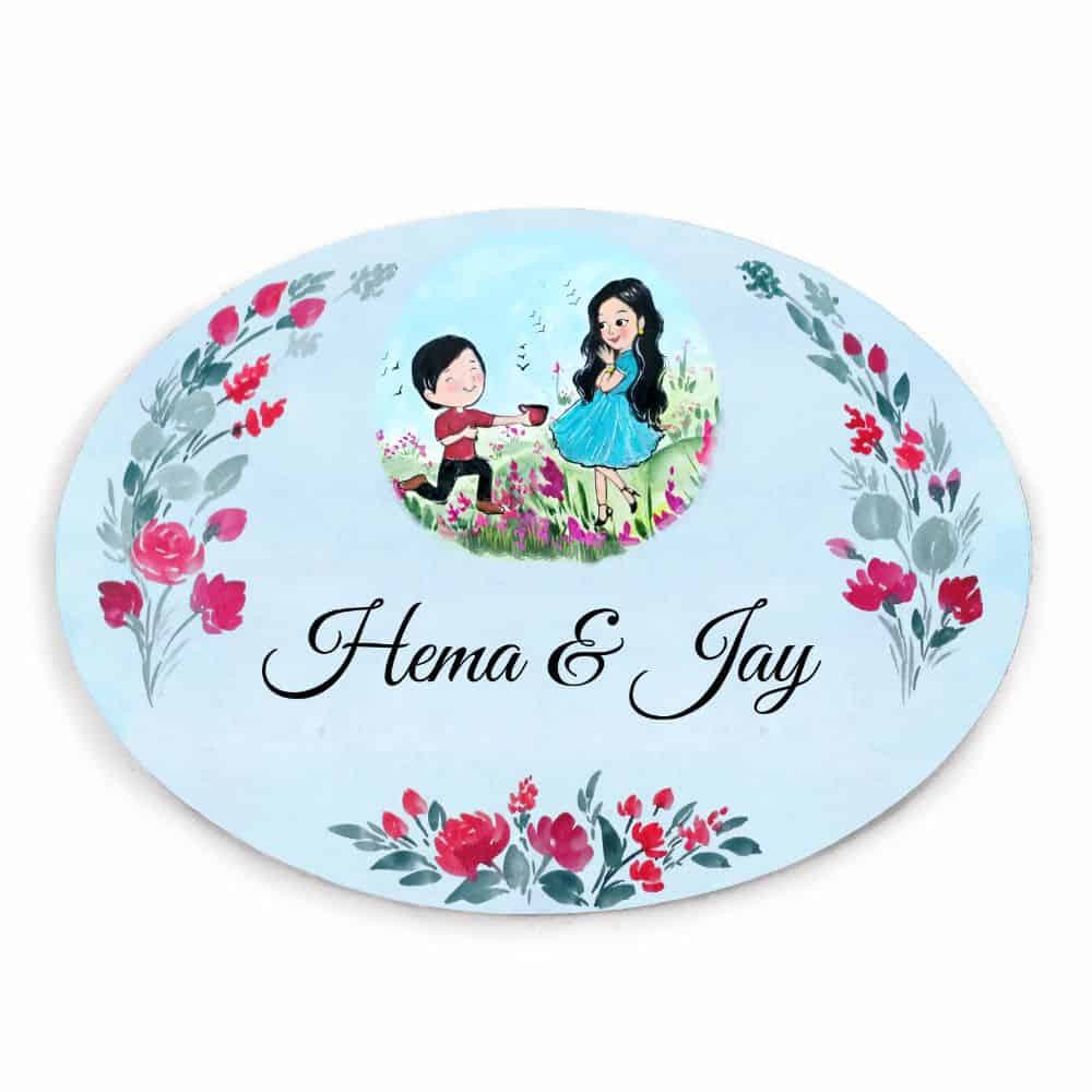 Handpainted Customized Name plate - Big  Family  Name Plate - rangreli