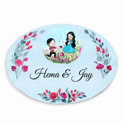 Handpainted Customized Name plate - Big  Family  Name Plate - rangreli