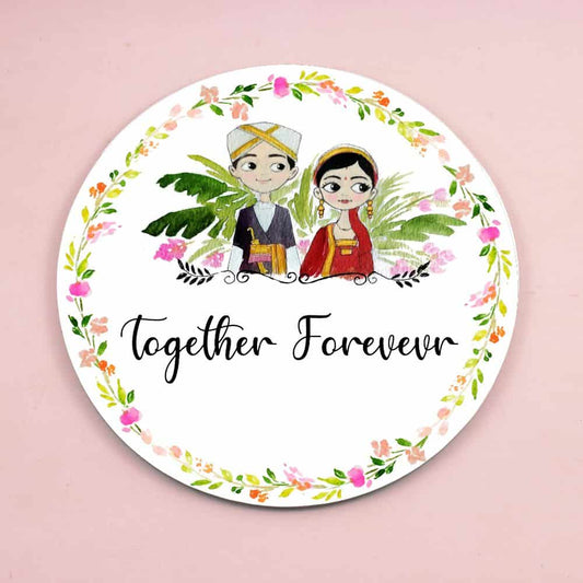 Coorg Couple - Handpainted Personalised Name Plate - Rangreli