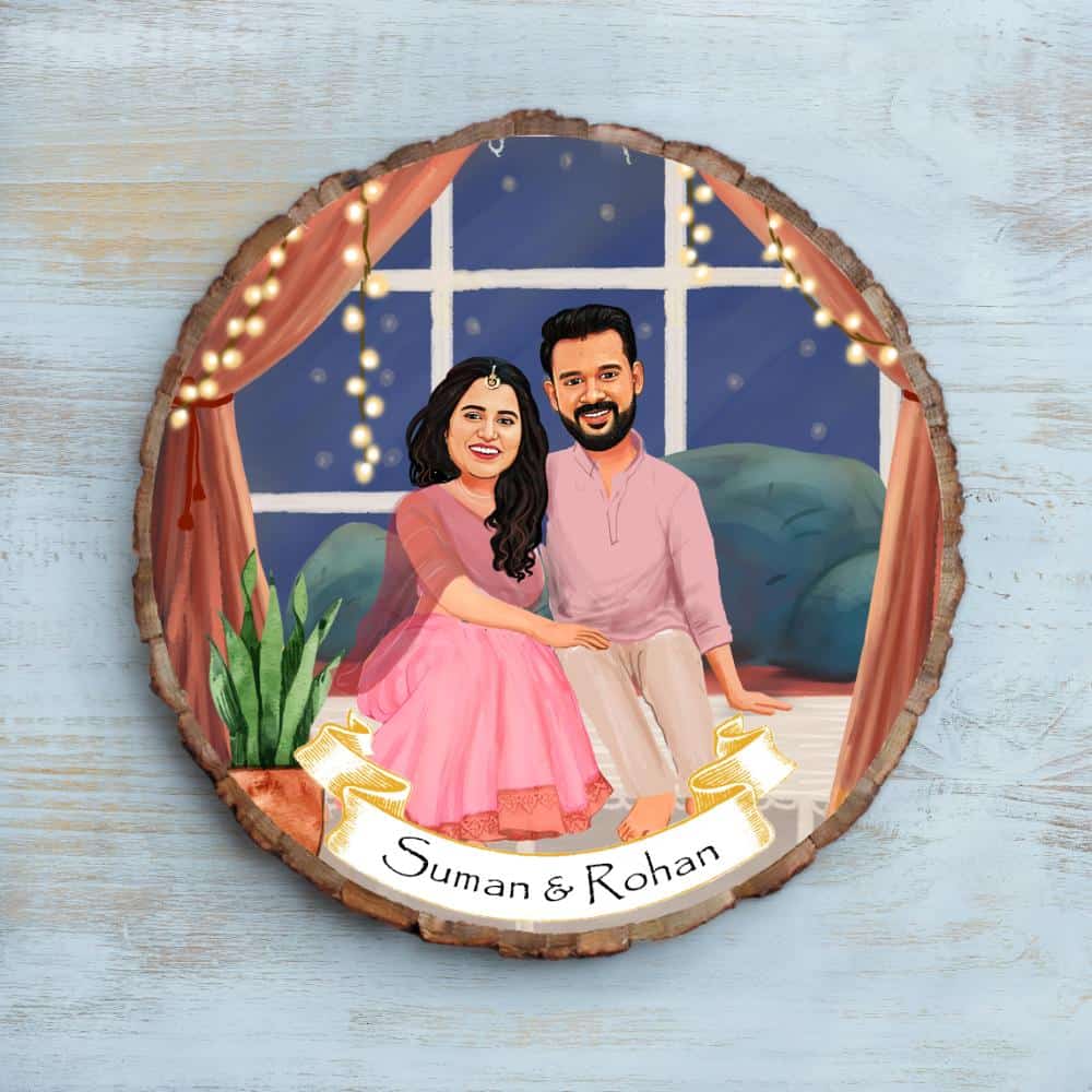 Handpainted Personalized Character couple1 Nameplate-Bark - rangreli
