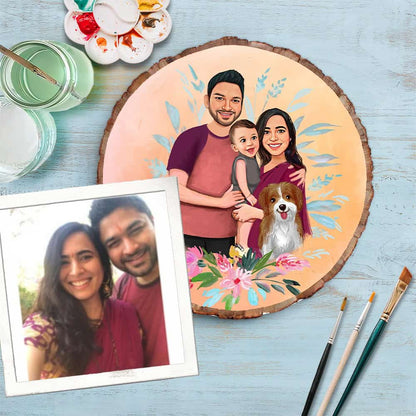 Handpainted Personalized Character Family Nameplate with pet- Bark - rangreli