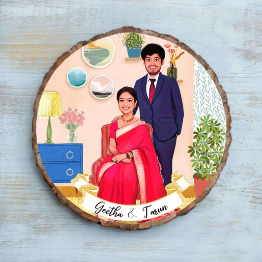 Handpainted Personalized Character Nameplate Indoor Couple-Bark - rangreli