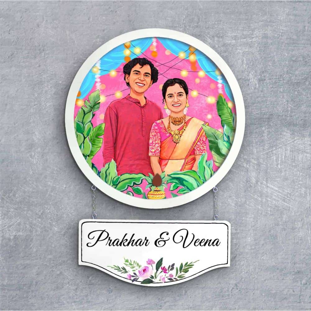 Handpainted Personalized Character Nameplate Festive Season- Full frame - rangreli