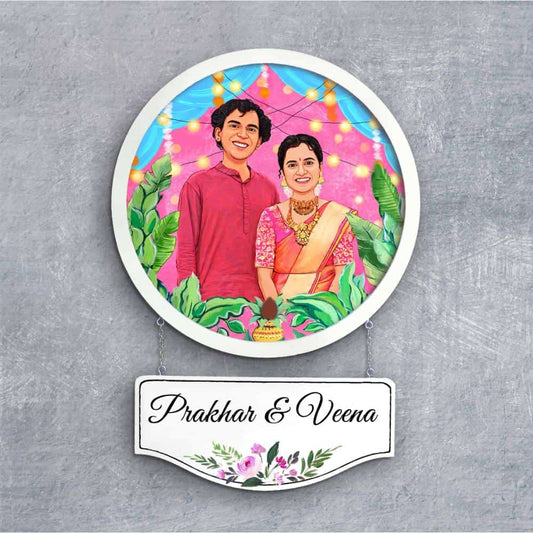 Handpainted Personalized Character Nameplate Festive Season - Full frame - Rangreli
