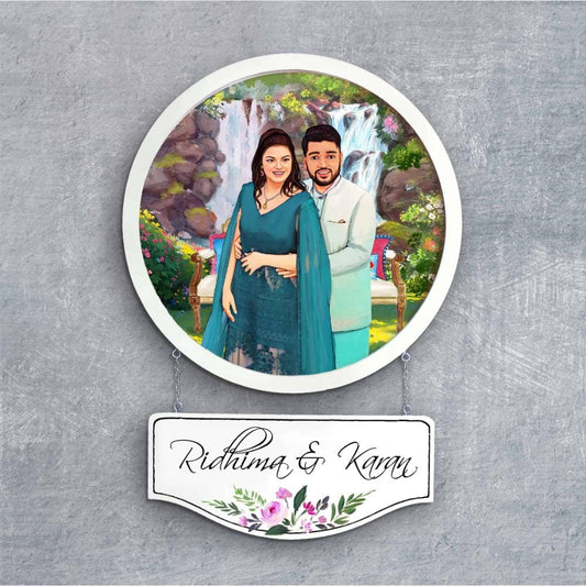 Handpainted Personalized Character Nameplate Wedding Shoots- Full frame - rangreli