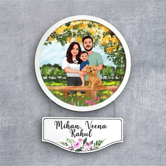 Handpainted Personalized Character Outdoor Time Nameplate - Full frame