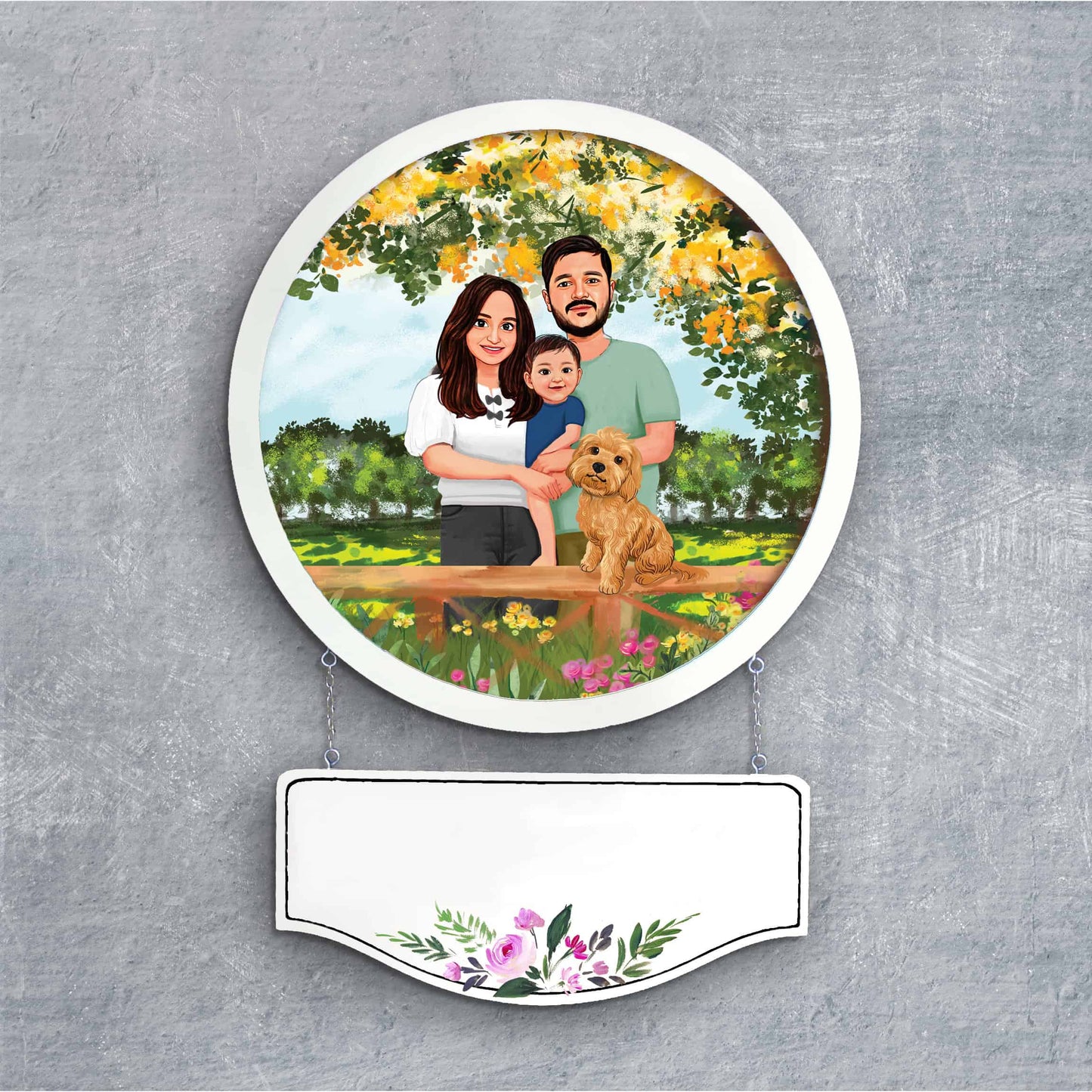 Handpainted Personalized Character Outdoor Time Nameplate - Full frame - rangreli