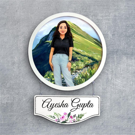 Handpainted Personalized Character  Nameplate - Full frame - rangreli