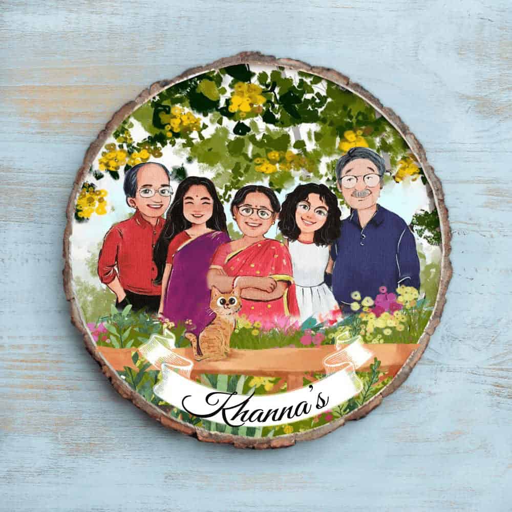 Handpainted Personalized Character Bark Nameplate - rangreli