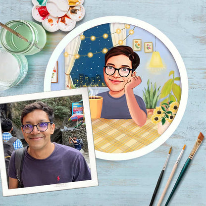 Handpainted Personalized Character  Nameplate - Full frame - rangreli