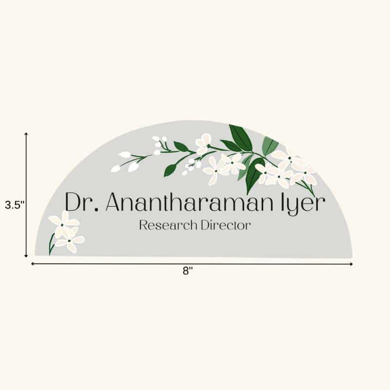 Jasmine Whisper Personalized Desk Nameplate