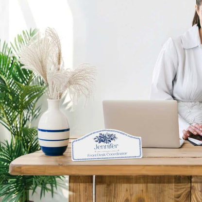 Blush Scroll Desk Nameplate
