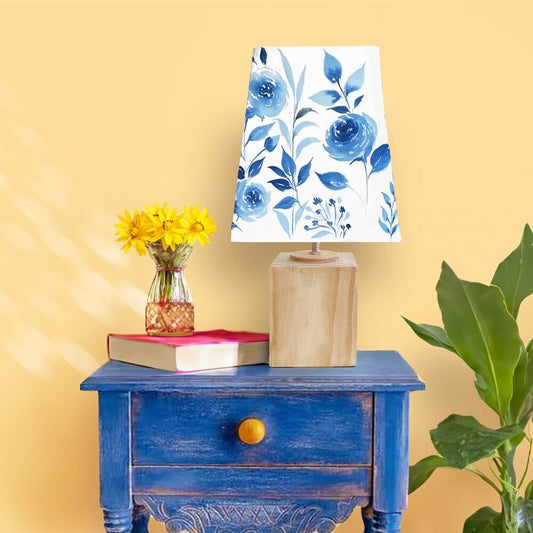 Empire Table Lamp - Blue Floral Lamp Shade - rangreli