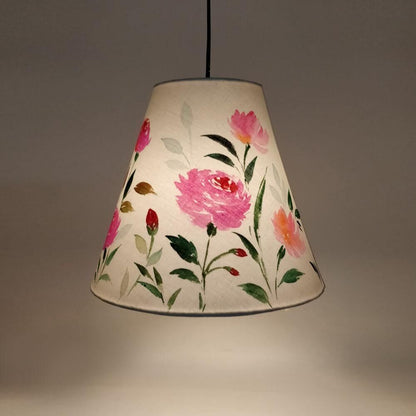 Cone Pendant Lamp - pink florals - rangreli