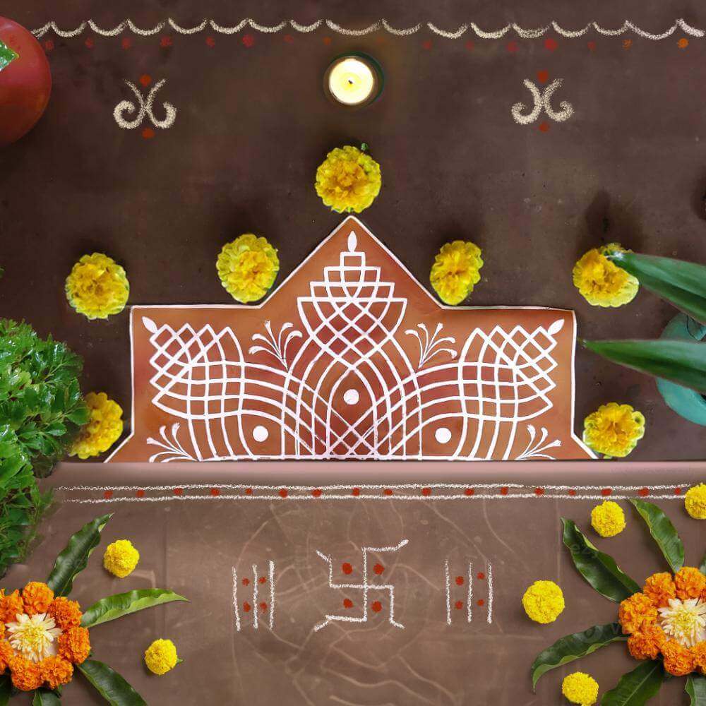 Aureya- Semicircle Handpainted Rangoli