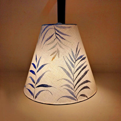Cone Pendant Lamp - Blue Palm Leaves - rangreli