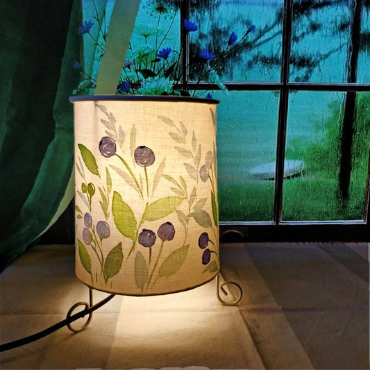 Cylinder Table Lamp - Olives Lamp Shade with Lid - rangreli