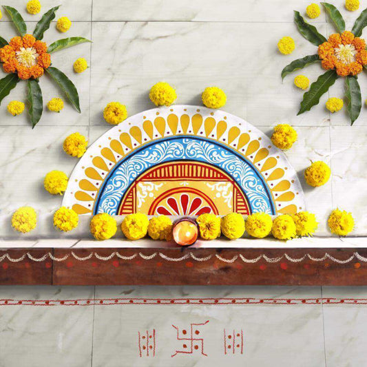 Saanjh - Semicircle Handpainted Rangoli