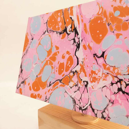 Modern Table Lamp - Marbling | Pink and Orange - rangreli