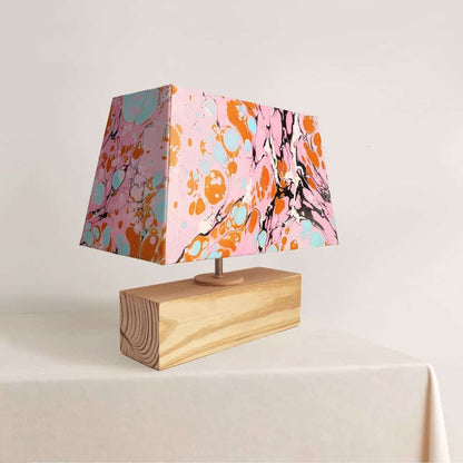 Modern Table Lamp - Marbling | Pink and Orange - rangreli